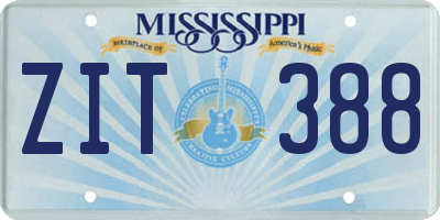 MS license plate ZIT388