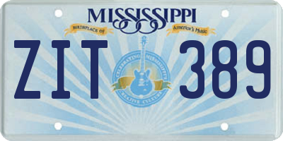 MS license plate ZIT389