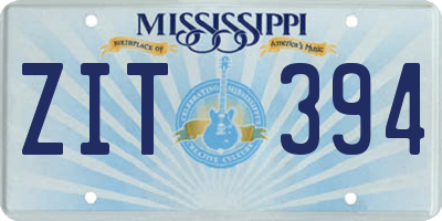 MS license plate ZIT394