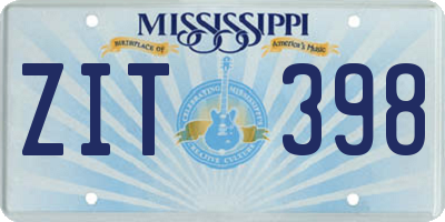 MS license plate ZIT398