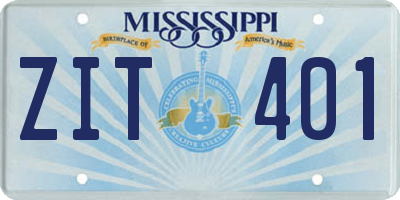 MS license plate ZIT401