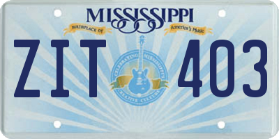 MS license plate ZIT403