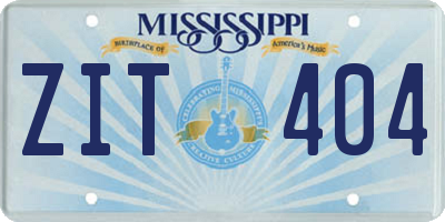 MS license plate ZIT404