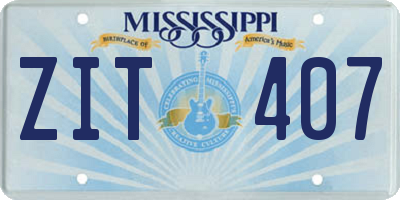 MS license plate ZIT407