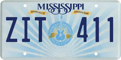 MS license plate ZIT411