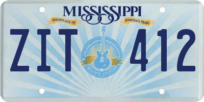 MS license plate ZIT412