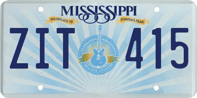 MS license plate ZIT415