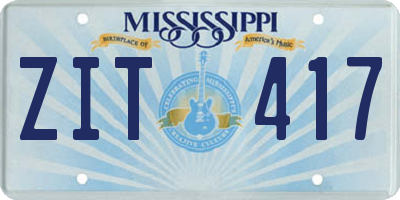MS license plate ZIT417