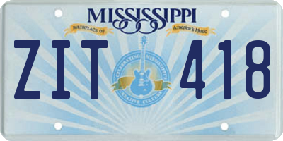 MS license plate ZIT418