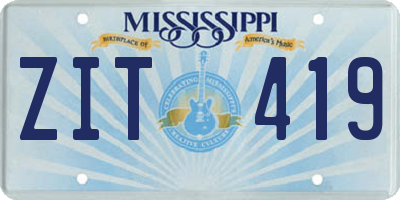 MS license plate ZIT419