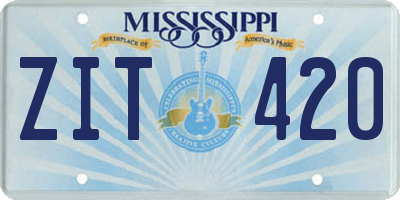 MS license plate ZIT420