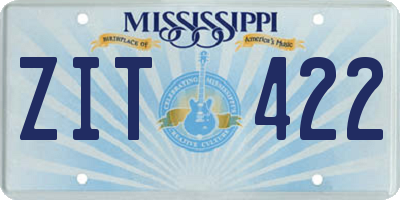 MS license plate ZIT422