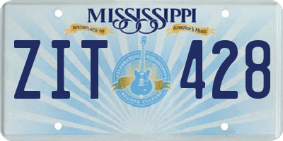MS license plate ZIT428