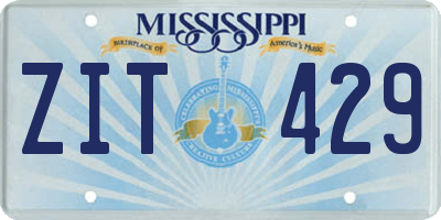 MS license plate ZIT429