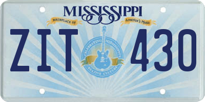 MS license plate ZIT430