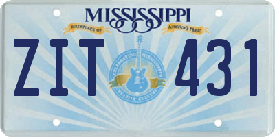 MS license plate ZIT431