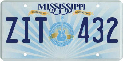 MS license plate ZIT432