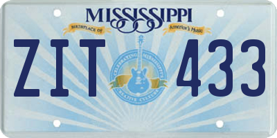 MS license plate ZIT433