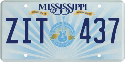 MS license plate ZIT437