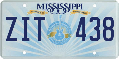 MS license plate ZIT438