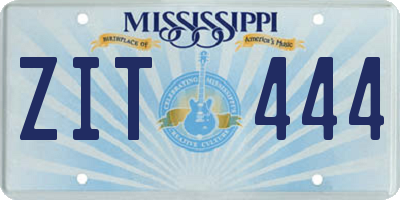 MS license plate ZIT444