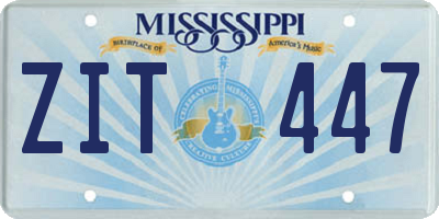 MS license plate ZIT447