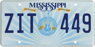 MS license plate ZIT449