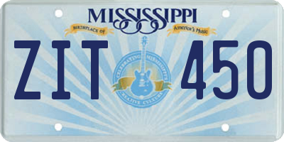 MS license plate ZIT450