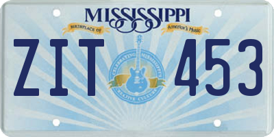 MS license plate ZIT453