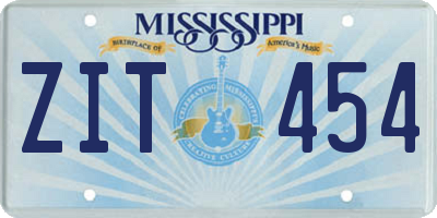 MS license plate ZIT454