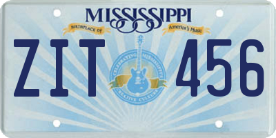 MS license plate ZIT456