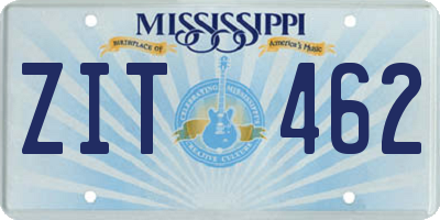 MS license plate ZIT462