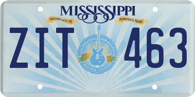 MS license plate ZIT463