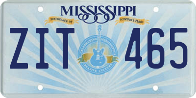 MS license plate ZIT465