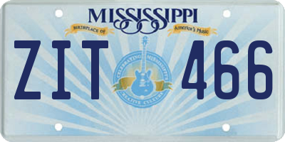 MS license plate ZIT466