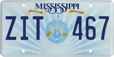 MS license plate ZIT467