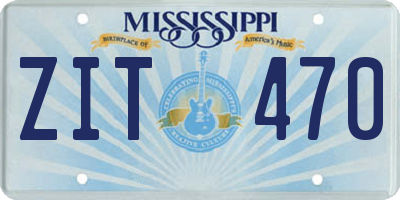 MS license plate ZIT470