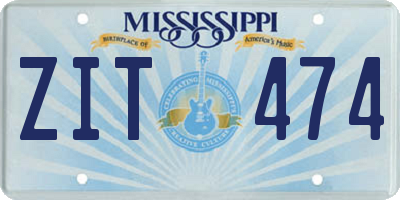 MS license plate ZIT474