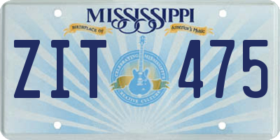 MS license plate ZIT475