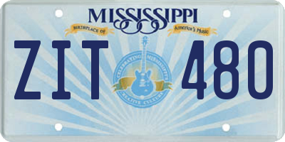 MS license plate ZIT480