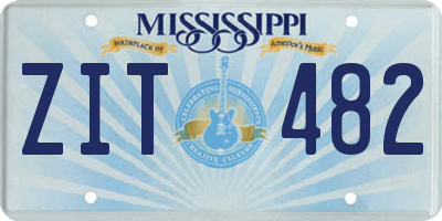 MS license plate ZIT482