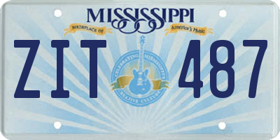 MS license plate ZIT487