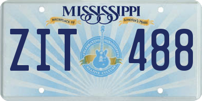 MS license plate ZIT488