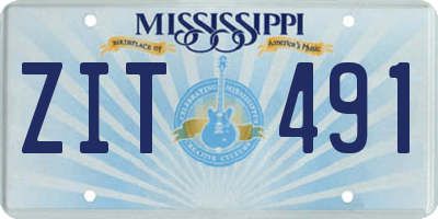 MS license plate ZIT491