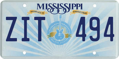 MS license plate ZIT494