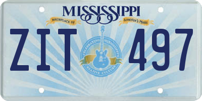 MS license plate ZIT497