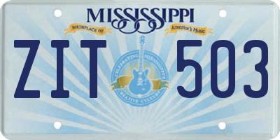MS license plate ZIT503