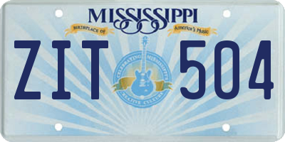 MS license plate ZIT504