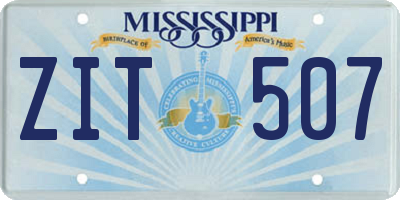 MS license plate ZIT507