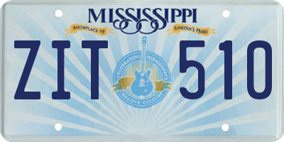 MS license plate ZIT510